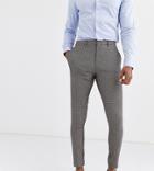 Asos Design Tall Wedding Super Skinny Suit Pants In Micro Texture In Tan-brown