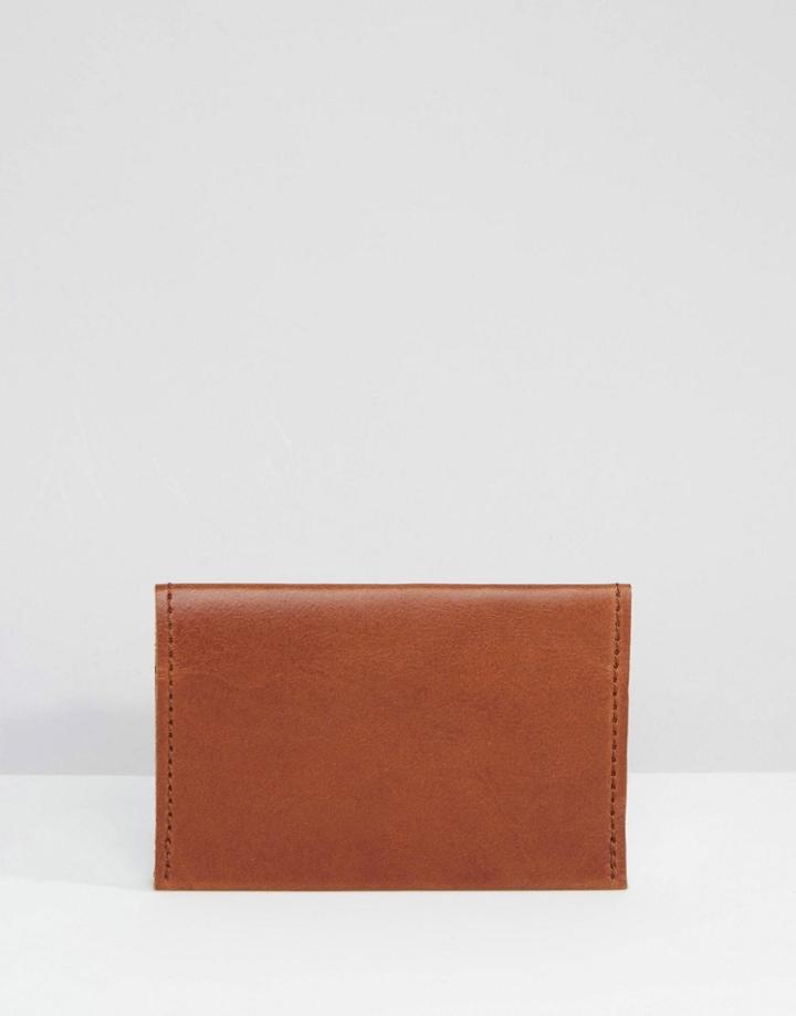Weekday Brown Leather Card Holder - Brown