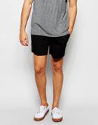Asos Chino Shorts With Elasticated Waist In Black - Black