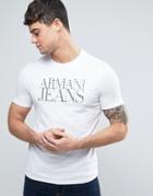 Armani Jeans Logo T-shirt Regular Fit In White - White