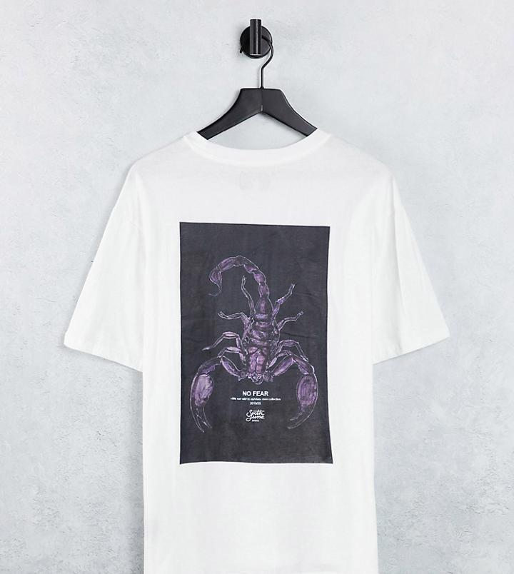 Sixth June Scorpion Back Print Oversize T-shirt In White