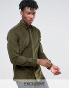 Heart And Dagger Shirt In Cord - Green