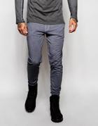 Asos Skinny Joggers In Lightweight Fabric With Oil Wash In Dark Gray - Dark Gray