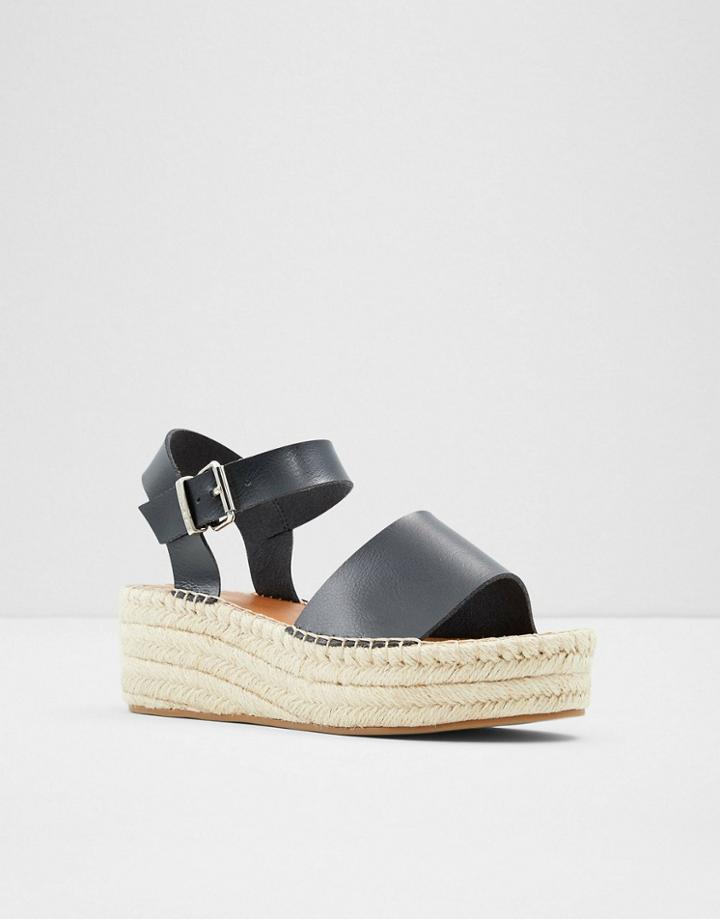 Aldo Abearith Flatform Espadrille Sandals In Black