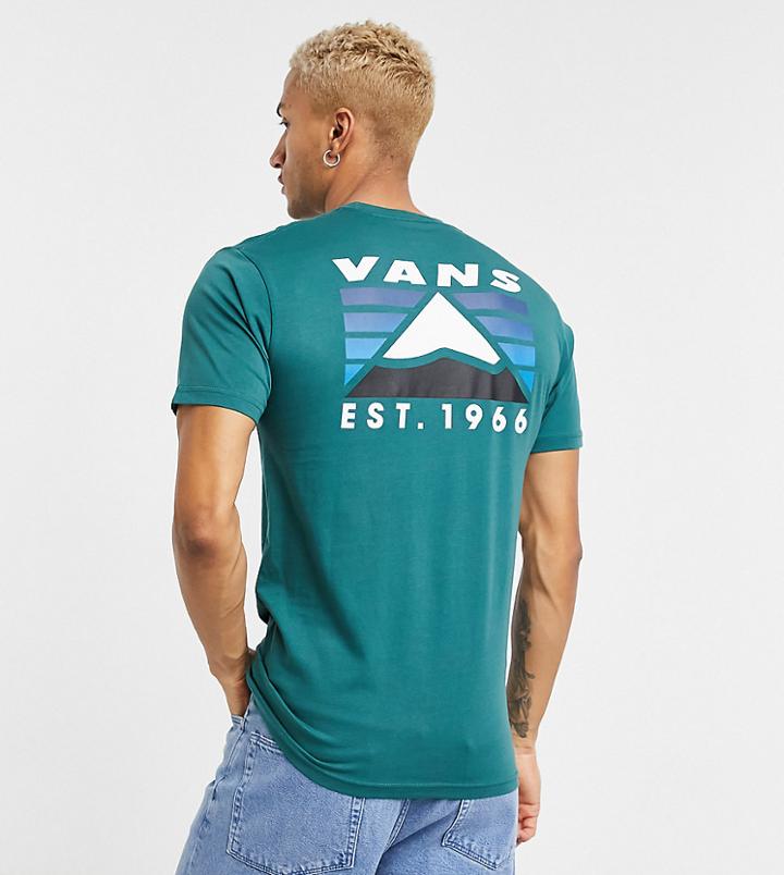 Vans Mountain Back Print T-shirt In Green Exclusive At Asos