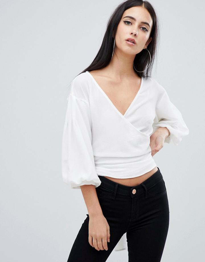 Ax Paris Wrap Front Shirt - Cream