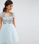 Asos Petite Embellished Frill Mini Tulle Dress - Multi