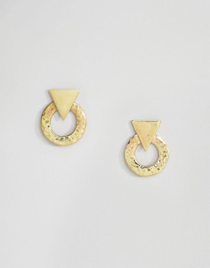 Made Hollow Stud Earrings - Gold