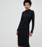 Vero Moda Tall Slinky Bodycon Roll Neck Dress - Black