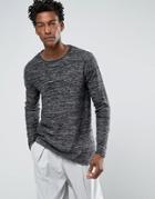 Troy Twisted Yarn Sweater With Crew Neck - Navy