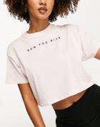 Hoxton Haus Logo Sports Crop Top In Stone-neutral