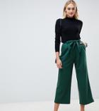 Asos Design Tall Mix & Match Culottes With Tie Waist - Green
