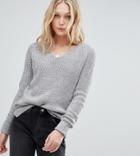 Brave Soul Tall Wafer Sweater-silver