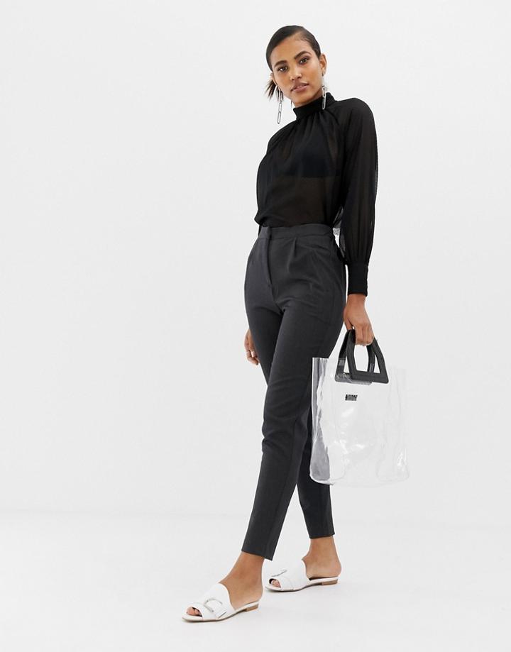 Y.a.s Tailored Pants With Elasticated Waist In Gray
