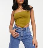 Missguided Petite Longline Denim Shorts In Blue-blues