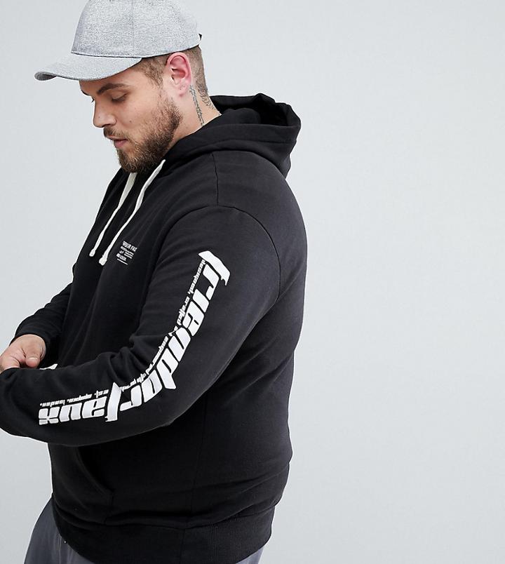 Friend Or Faux Plus Hakasan Back Print Hoodie - Black