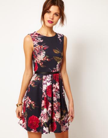 Warehouse Blured Floral Dress