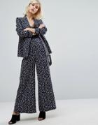 Fashion Union Printed Pant -co-ord - Blue