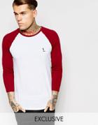 Religion Contrast Raglan 3/4 Length Sleeve Top - White