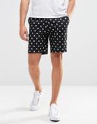 Asos Skinny Smart Shorts In Spot Print - Multi