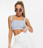 Asyou Knit Cami Top In Blue-blues