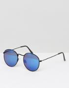 New Look Round Sunglasses Wiith Blue Tint Lens - Blue