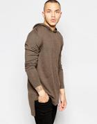 Asos Oversized Hoodie In Light Brown Cotton - Brown