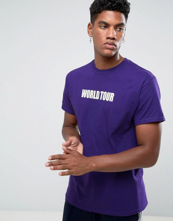 Justin Bieber Purpose Tour World Tour T-shirt - Purple