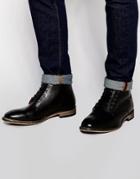 Frank Wright Oval Leather Boots - Black