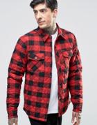 Another Influence Quilted Shirt Jacket - Red