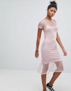 New Look Mesh T-shirt Dress - Pink