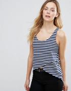 Brave Soul Stripe Crossover Top - Navy