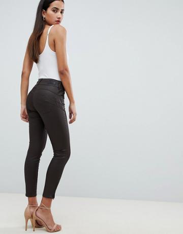Salsa Secret Waist Sculpting Capri Jeans With Coating - Black
