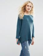 Asos Sweater With Tie Sides - Blue