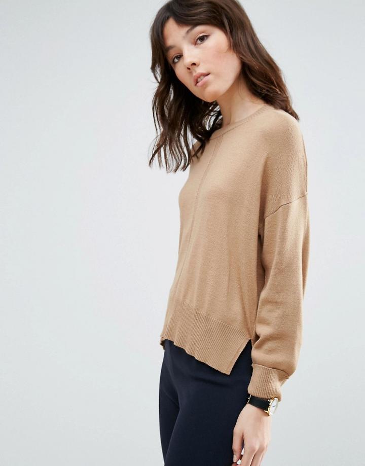 Asos Boyfriend Sweater In Oversized Fit - Cream