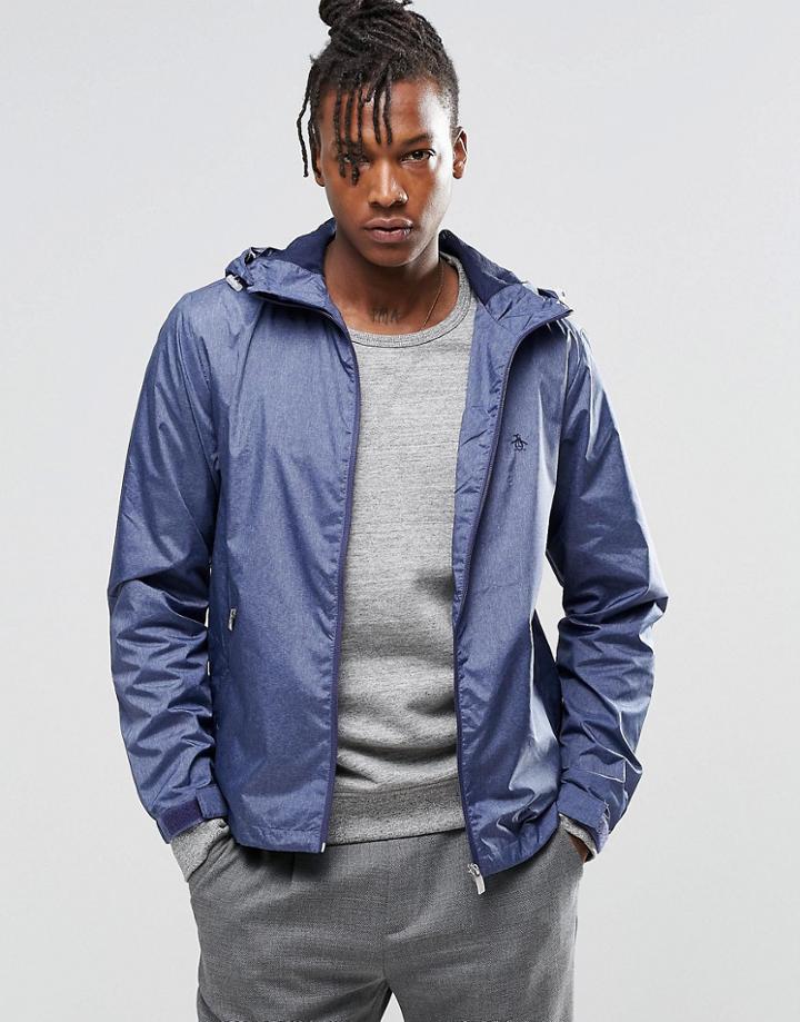 Original Penguin Lightweight Rain Jacket - Blue