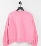 Asos Design Lounge Oversized Deep Ribbed Collar Sweatshirt In Pink - Part Of A Set
