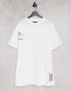 Liquor N Poker Oversized Double Layered T-shirt In White With Placement Print