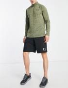 Under Armour Tech 2.0 Half Zip Sweat In Khaki-green