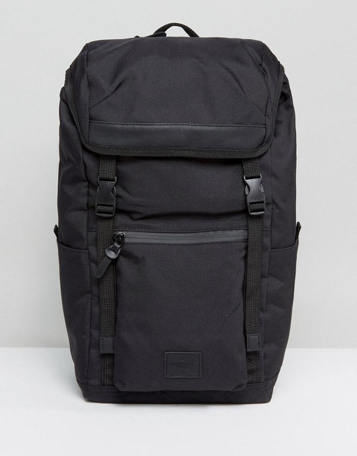 Asos Hiker Backpack In Black With Coated Zips - Black