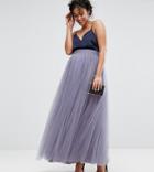 Little Mistress Maternity Maxi Tulle Prom Skirt - Purple