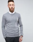 Asos Knitted Sweat In Cashmere Blend - Gray