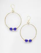 Mirabelle Hoop Drop Earrings With Glass Beads