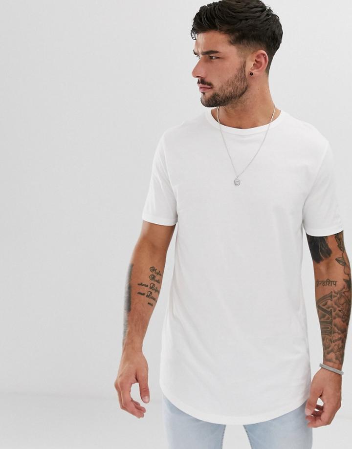 River Island Curve Hem T-shirt In White