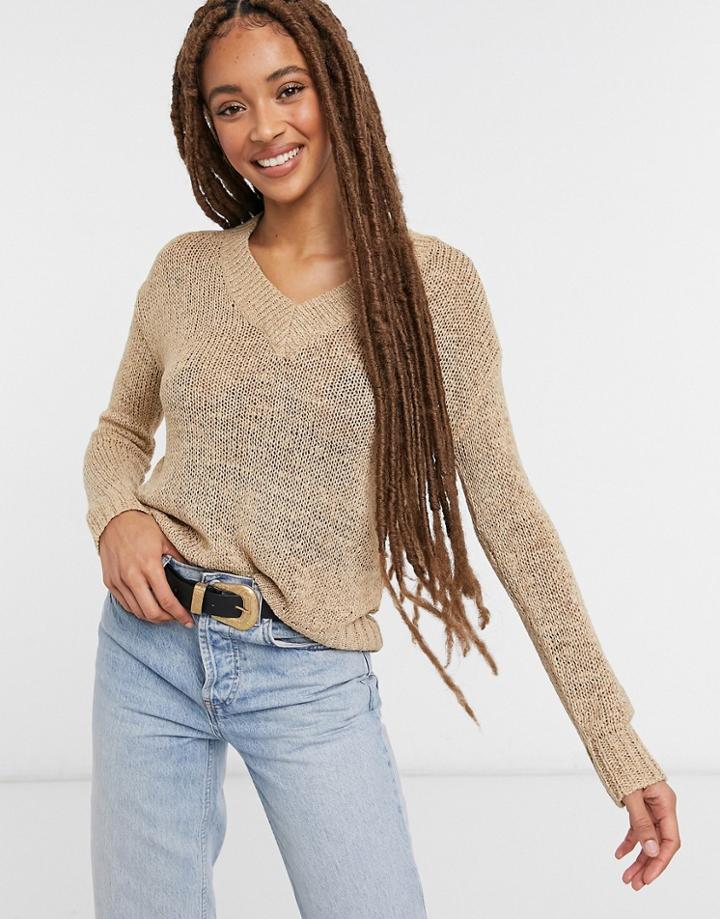 Brave Soul Sidbury Textured V-neck Sweater-neutral