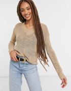 Brave Soul Sidbury Textured V-neck Sweater-neutral