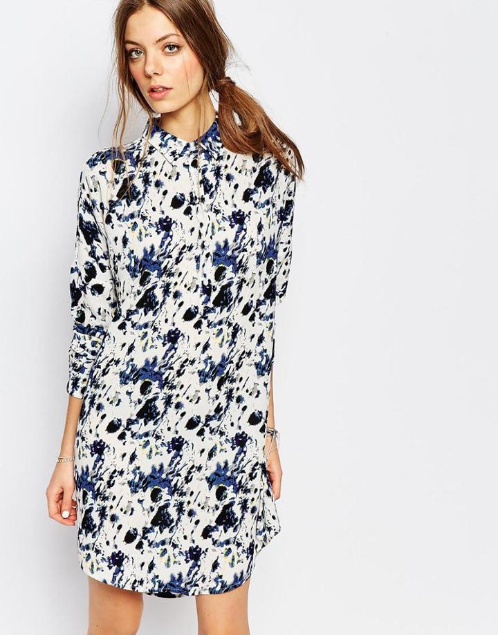 Suncoo Printed Shirt Dress - 07 Bleu