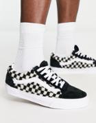 Vans Old Skool Sherpa Sneakers In Black/checkerboard