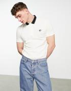 Fred Perry Medal Stripe Polo Shirt In White