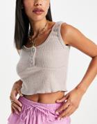 Cotton: On Set Super Soft Sleep Tank Top In Gray-grey